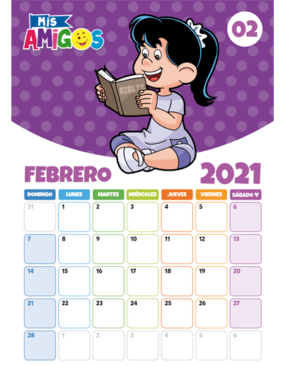 Calendario Febrero 2021