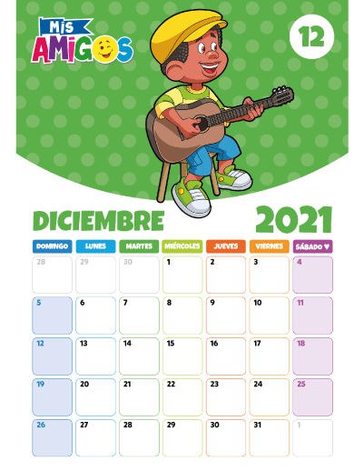Calendario Diciembre 2021