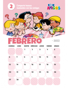 Calendario Febrero 2022