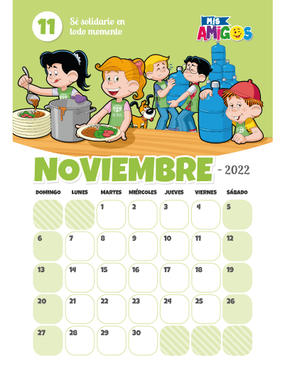 Calendario Noviembre 2022